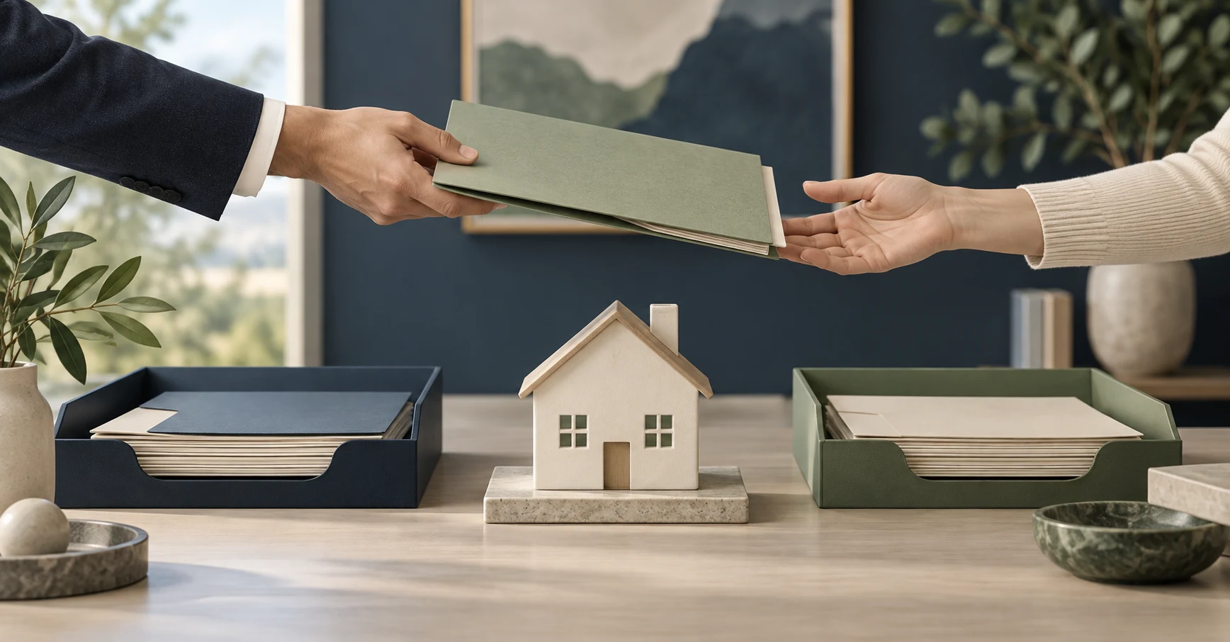 House model and shared folders illustrate lender and vendor responsibilities during software implementation