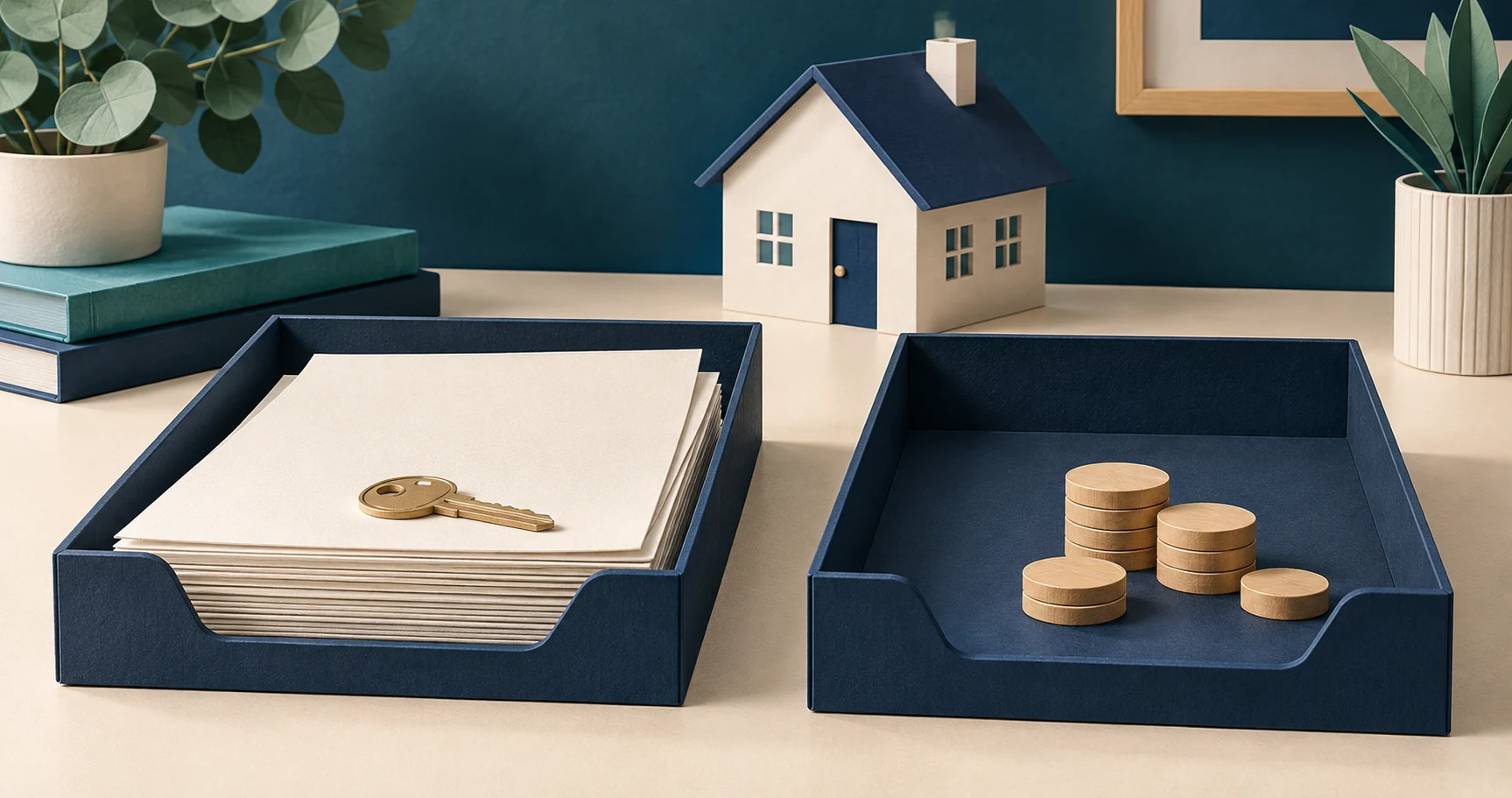 Separate document and token trays distinguish mortgage obligations from remaining borrower cash