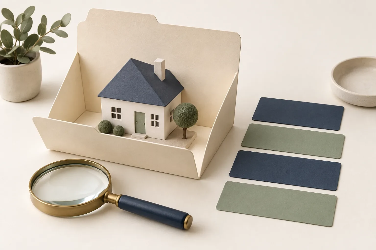House inside an open folder illustrates defining the scope of a mortgage workflow change