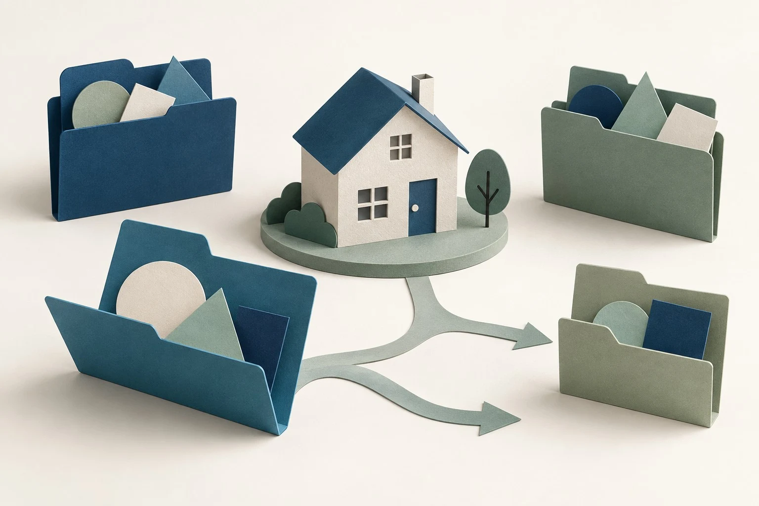 Synthetic documents and branching folders represent different mortgage file scenarios for acceptance testing